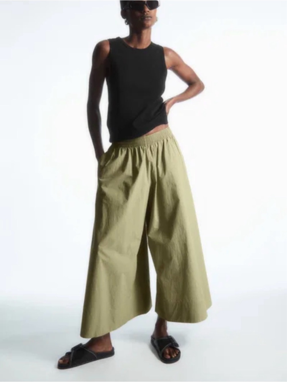 COS Sage Green Wide Leg Culotte Pants / Maxi Skirt Effect – EU 34 - Picture 5 of 6